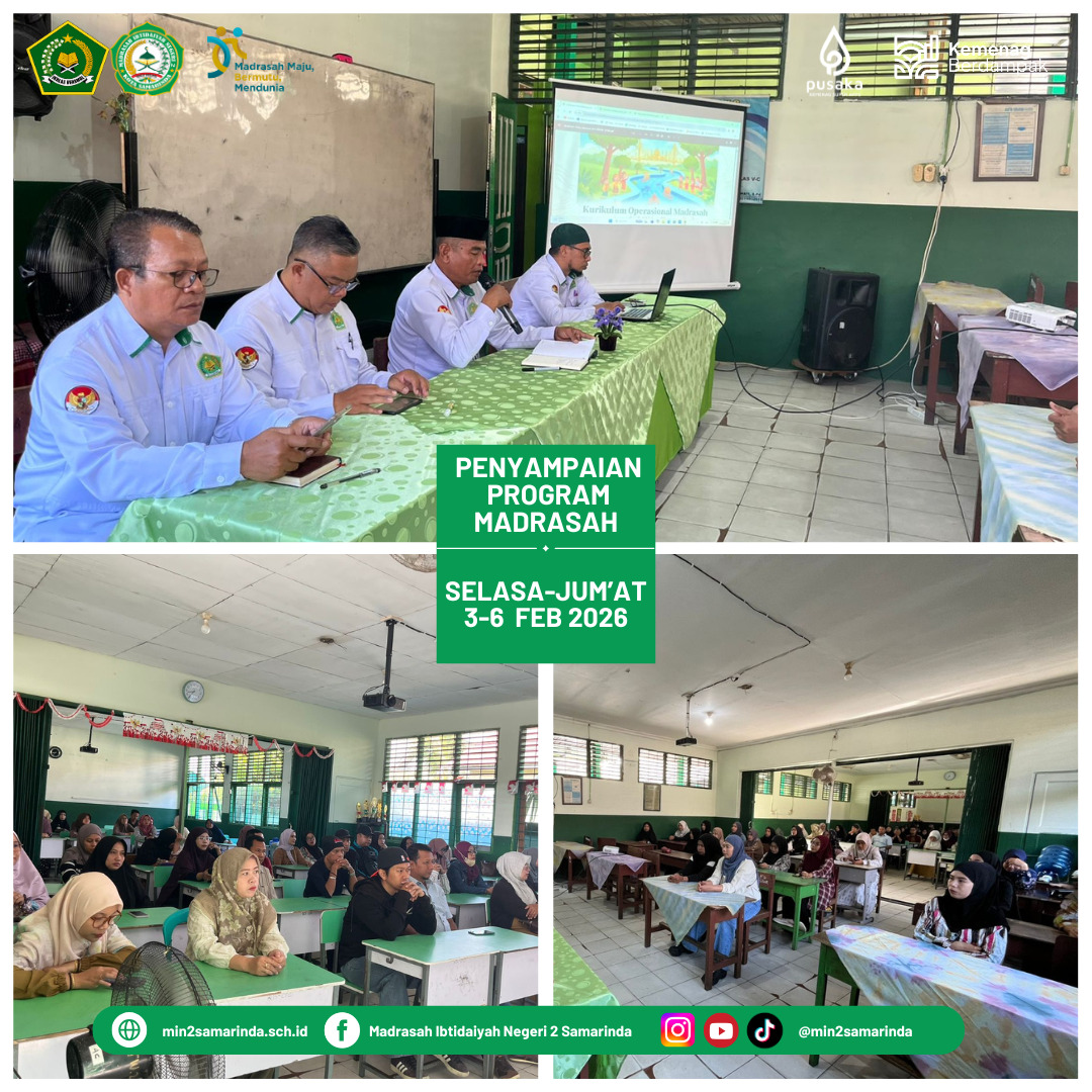 Kepala Sekolah MIN 2 Samarinda menyampaikan Program Madrasah dengan Kurikulum Berbasis Cinta, se