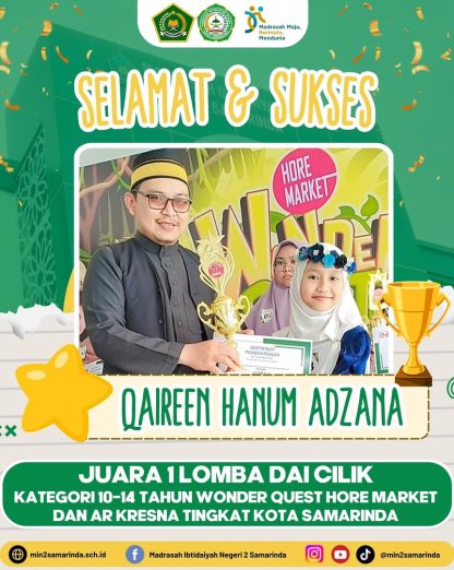 🌟 Alhamdulillah Selamat & Sukses! 🌟Selamat kepada ananda Hanum atas prestasinya meraih Juara 1